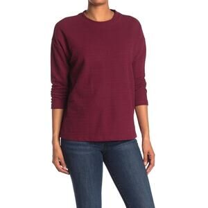 Velvet Heart Women's Long Sleeve‎ Crew Neck Knit Top In Brick Red Small $68
